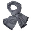Pánsky šál sivý s čiernymi strapcami