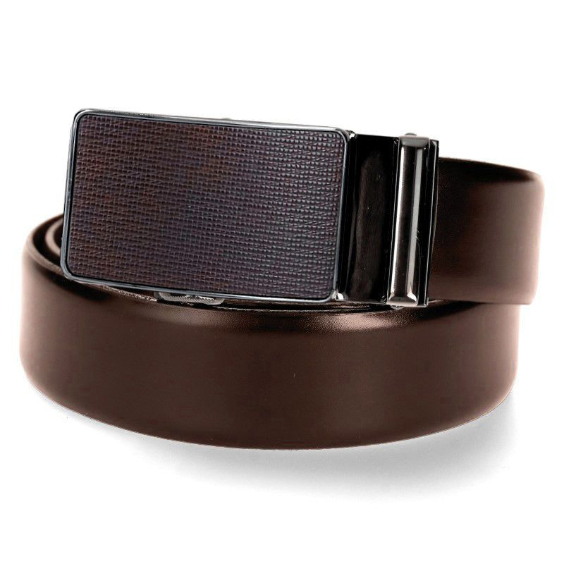 Kožený opasok tmavohnedý automat s tmavohnedou sponou VINCITORE