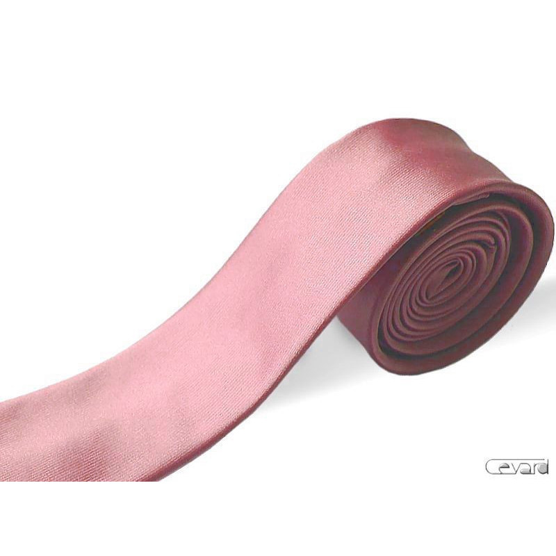 Staroružová kravata slim matný lesk