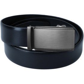 Čierny kožený opasok s automatickou sponou VINCITORE