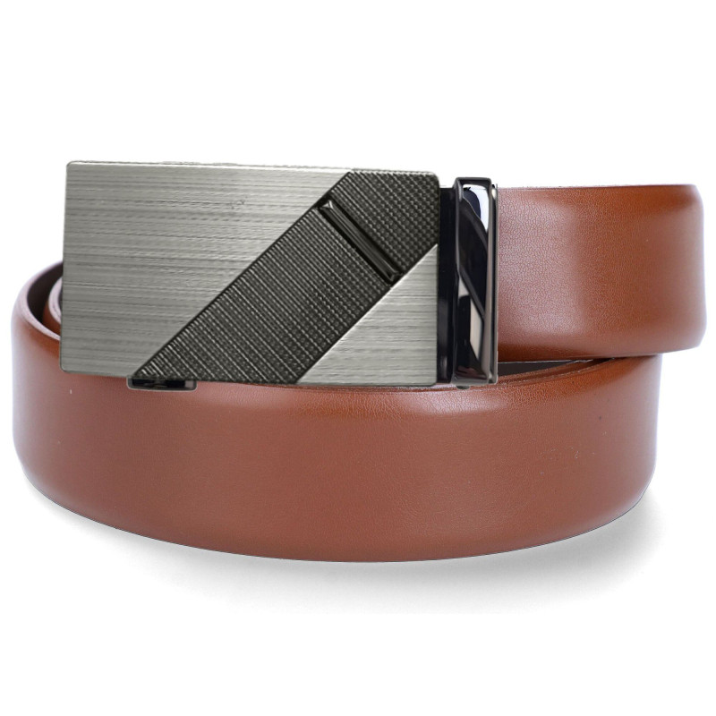 Kožený opasok svetlohnedý s automatickou sponou VINCITORE