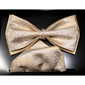 Zlatý motýlik paisley s vreckovkou