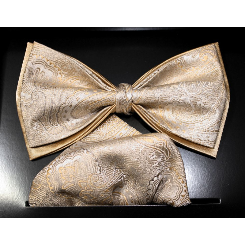 Zlatý motýlik paisley s vreckovkou