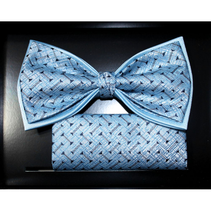 Svetlomodrý motýlik drobný vzor s vreckovkou