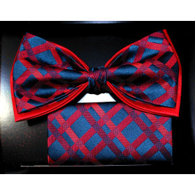 Motýlik modrý s červeným károm s vreckovkou