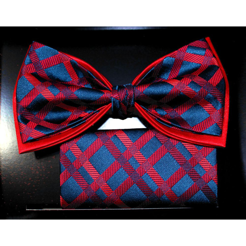 Motýlik modrý s červeným károm s vreckovkou