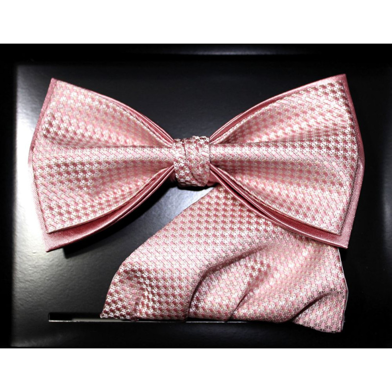 Staroružový motýlik svetlý štruktúrovaný s vreckovkou