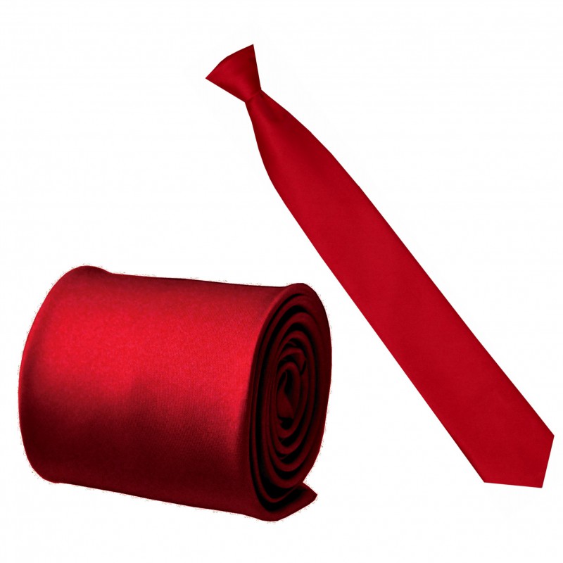 Chlapčenská a pánska červená hladká kravata