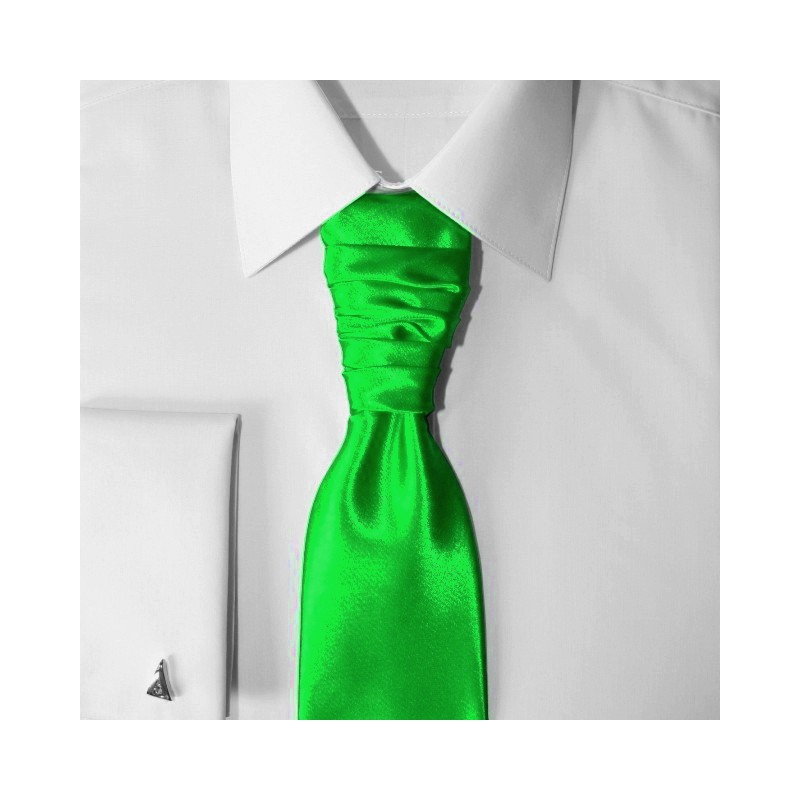 Francúzska kravata s vreckovkou zelená