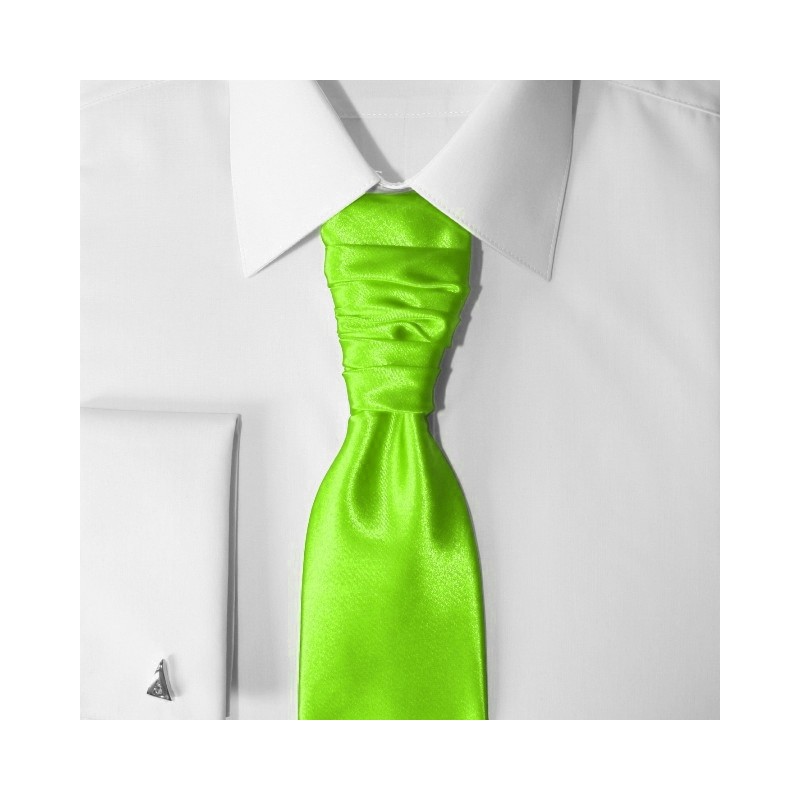 Francúzska kravata neónovozelená s vreckovkou