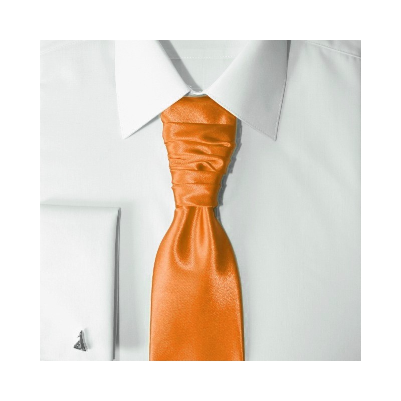 Francúzska kravata oranžová s vreckovkou