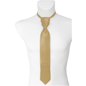 Francúzska kravata zlatobéžová s vreckovkou