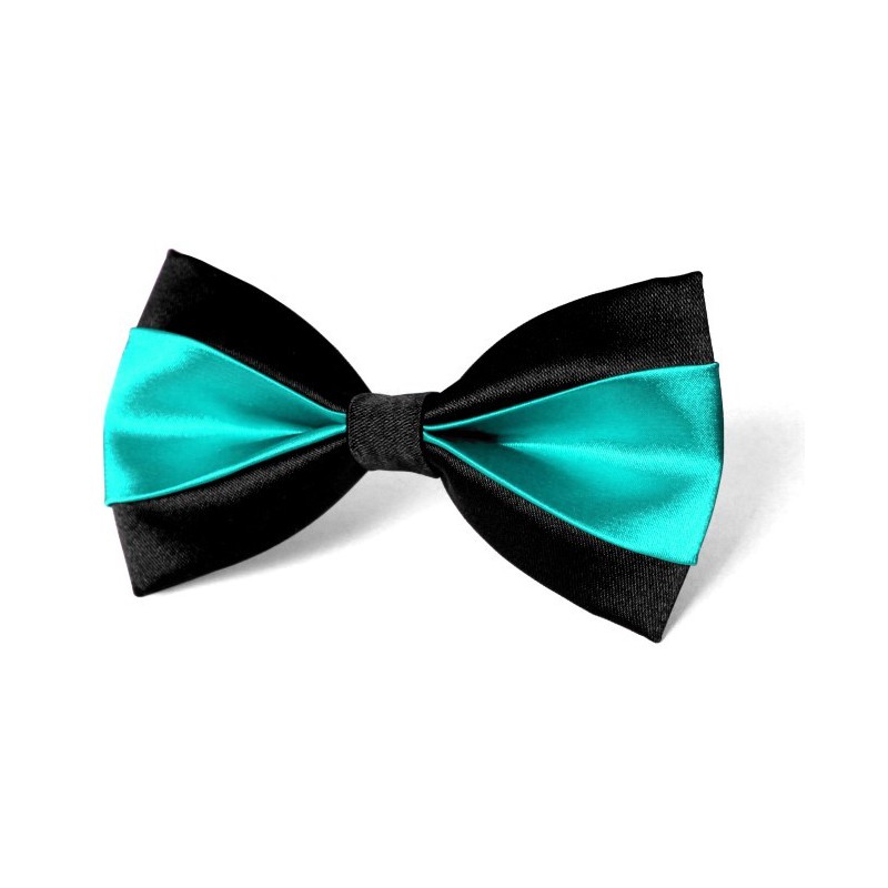 Motýlik čierno-svetlosmaragdový s vreckovkou