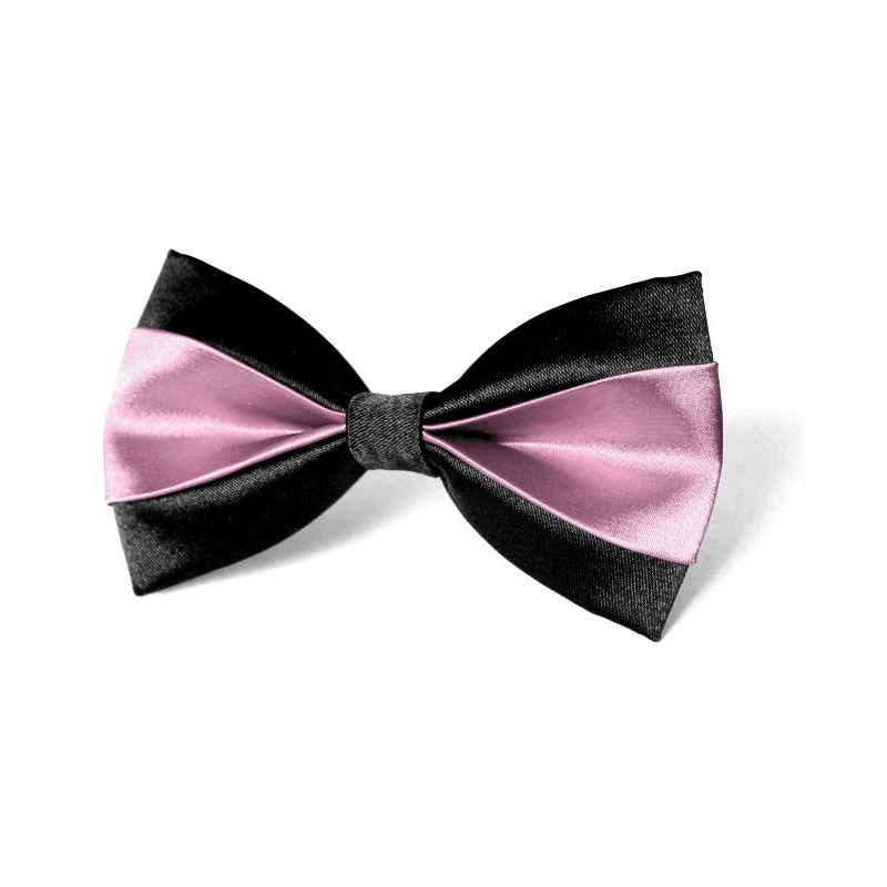 Motýlik čierno-ružový s vreckovkou