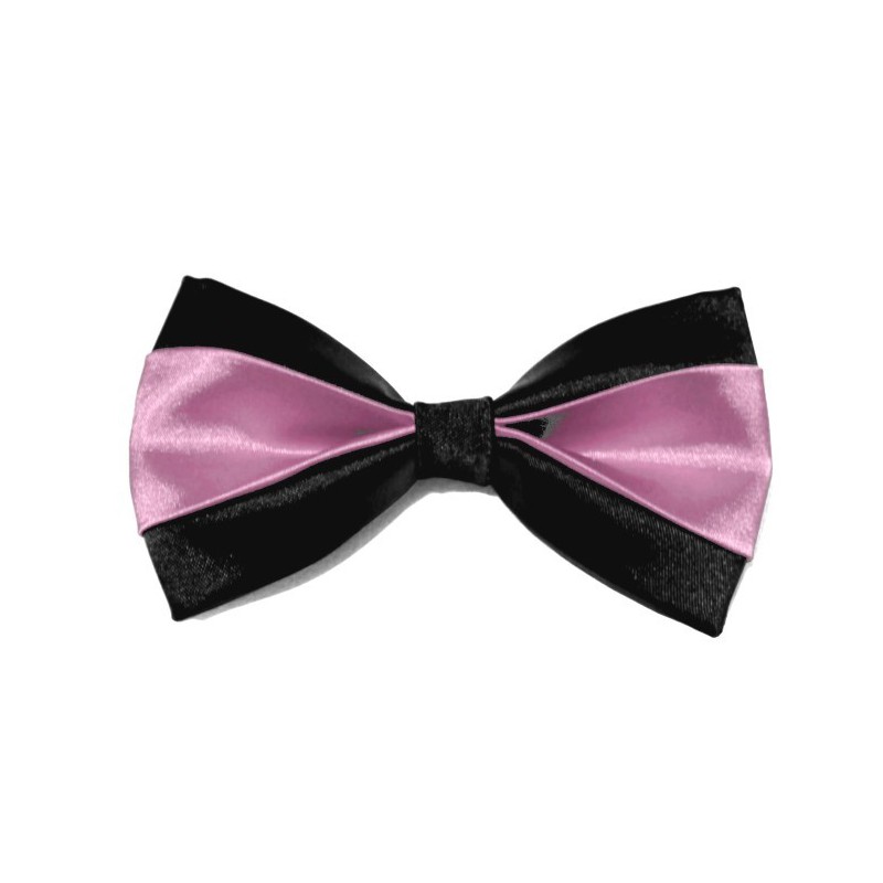 Motýlik čierno-ružový s vreckovkou