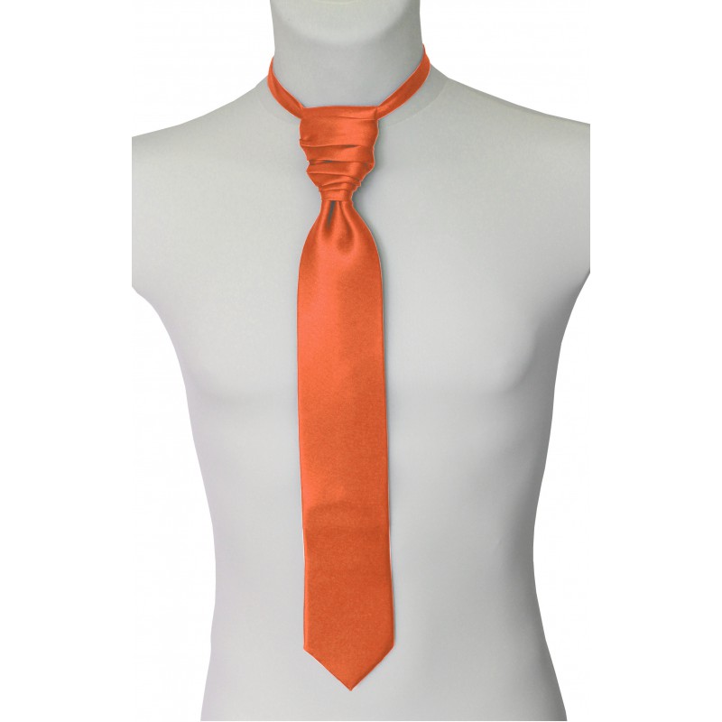 Francúzska kravata oranžová s vreckovkou