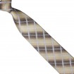 Detská kravata béžovo-hnedá károvaná