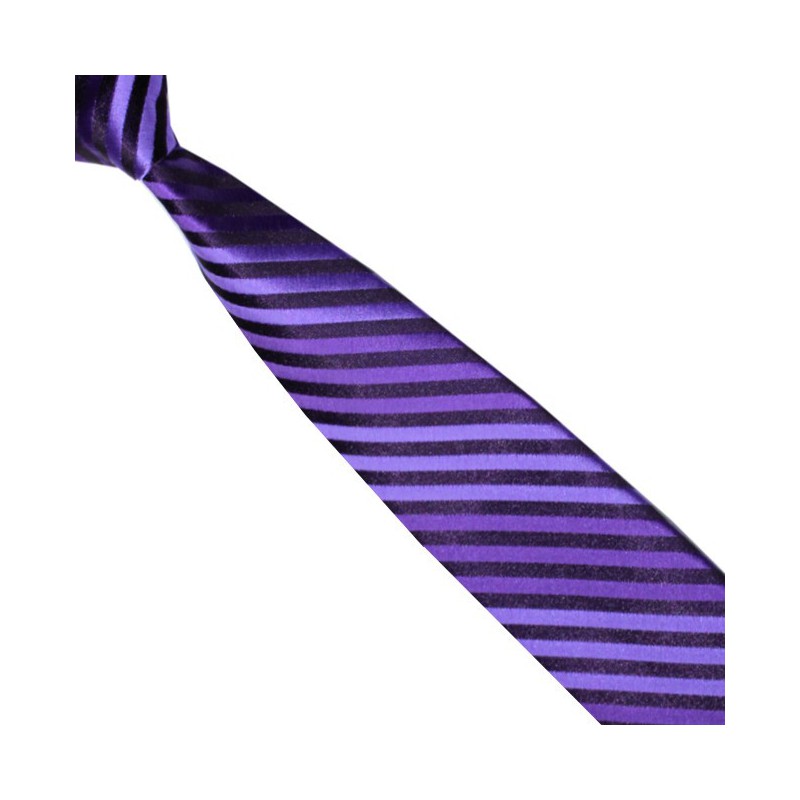 Detská kravata fialovo-čierna prúžkovaná