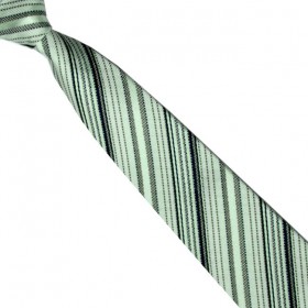 Detská kravata svetlozelená s čiernymi prúžkami