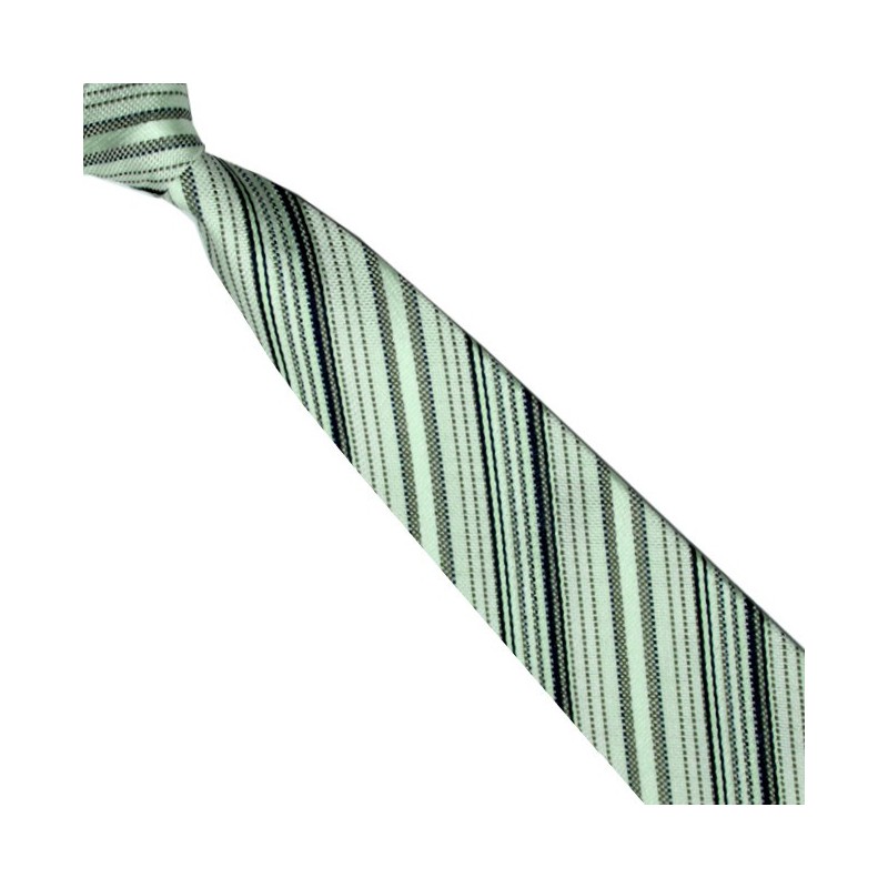 Detská kravata svetlozelená s čiernymi prúžkami