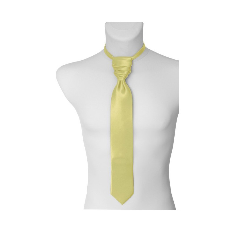 Francúzska kravata svetložltá s vreckovkou