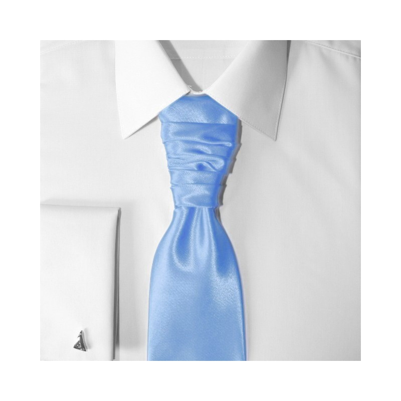 Francúzska kravata svetlomodrá s vreckovkou