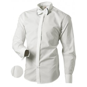 Fraková košeľa ivory slim fit na manžetové gombíky Victorio