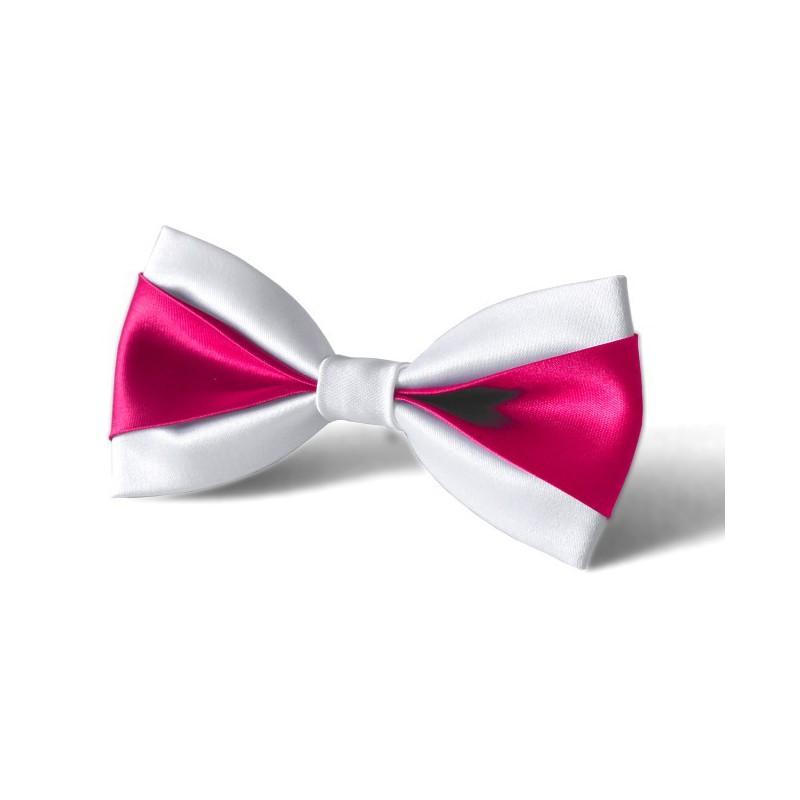 Motýlik bielo-cyklámenový s vreckovkou