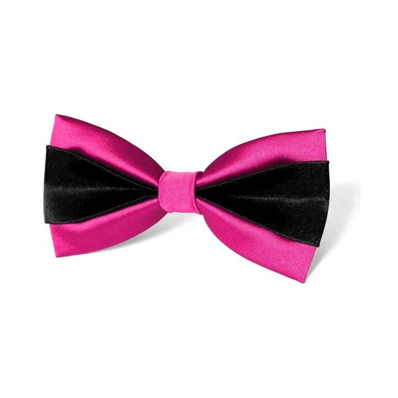 Motýlik cyklámenovo-čierny s vreckovkou