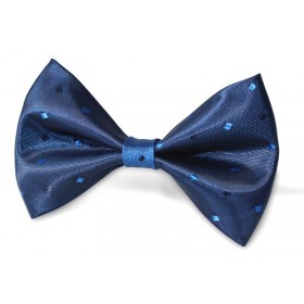 Detský motýlik granátový modrý so štvorčekmi